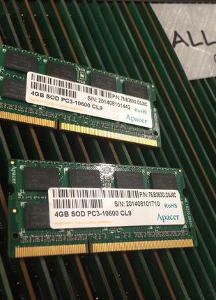 Оперативна пам`ять Apacer DDR3 4GB SO-DIMM PC3 10600S 1333mHz ...
