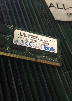 Оперативна пам`ять OFFTEK DDR3 4GB SO-DIMM PC3 8500S 1066mHz I...