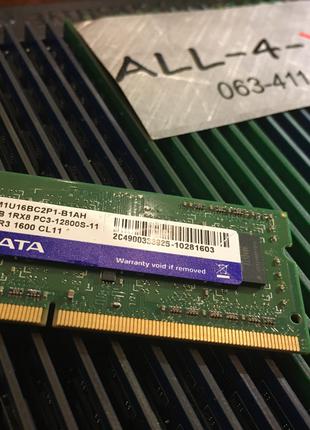 Оперативна пам`ять ADATA DDR3 2GB SO-DIMM PC3 12800S 1600mHz I...