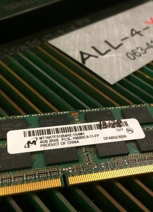Оперативна пам`ять MICRON DDR3 4GB SO-DIMM PC3L 10600S 1333mHz...