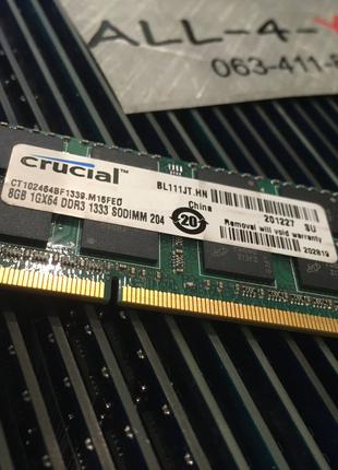 Оперативна пам`ять Crucial DDR3 8GB 1.35v/1,5v SO-DIMM PC3 106...