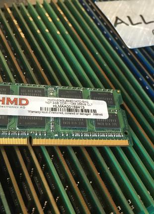 Оперативна пам`ять HMD DDR3 4GB SO-DIMM PC3 8500S 1066mHz Inte...
