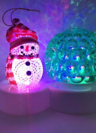 Светодиодный диско шар + Снеговик, светильник новогодний Supre...