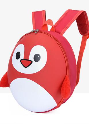 Рюкзак детский 3-6 лет Пингвин Красный ( код: IBD003R )