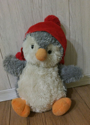 Мягкая игрушка пингвин в шапке привезен с Европы