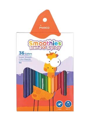 Карандаши цветные треугольные Marco Smoothies 36 цветов (2150-36)