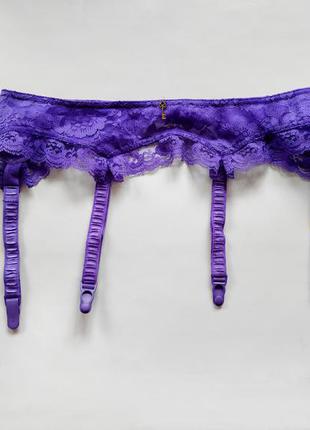 Пояс для чулок фиолетовый кружевной фирменный escora секси эротик