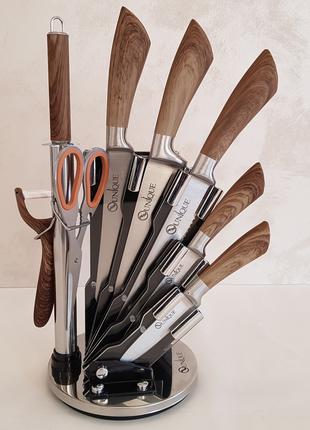 Набор кухонных ножей с подставкой Unique UN-1833