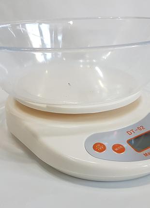 Весы кухонные электронные с чашкой D&T; DT-02 до 5 кг