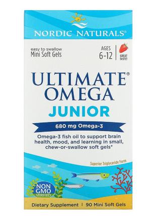 Рыбий Жир Для Подростков, Ultimate Omega Junior, Nordic Natura...