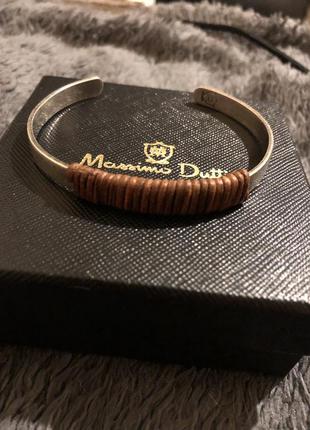 Продам металический браслет с вставками кожи massimo dutti