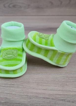 Велюровые пинетки для новорожденных теплые детские носки для м...