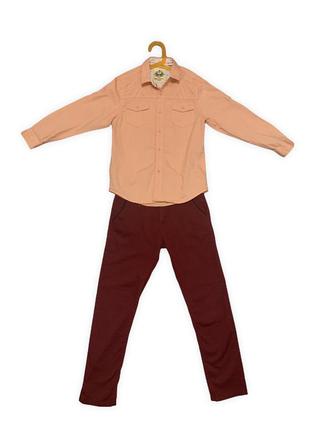 Набор брюки и рубашка, стильный лук мальчику на рост 134-140см