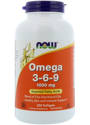 Now Foods, Омега 3-6-9, 1000 мг, 250 м'яких капсул