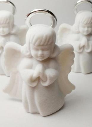 Шкатулка ангел ангелочек белый бархатный коробка для украшений...