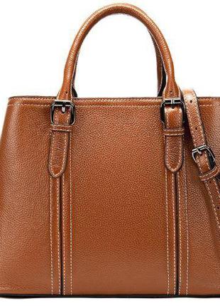 Классическая женская сумка в коже флотар Vintage 14875 Рыжая, ...