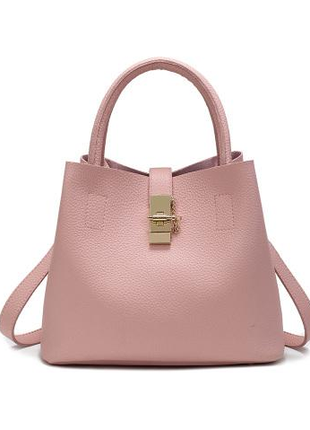 Дизайнерская сумка женская розовая код 3-255з