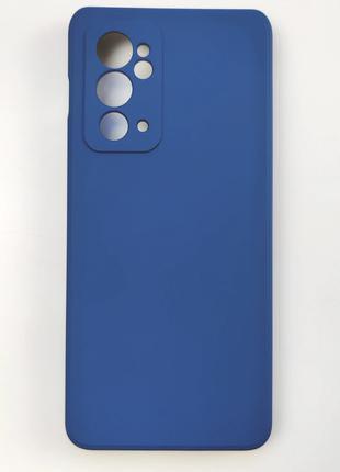 Силиконовый чехол для OnePlus 9RT Синий микрофибра soft touch