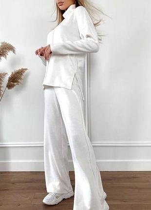 Жіночий теплий ангоровый костюм з брюками палаццо 4 кольори 120ко