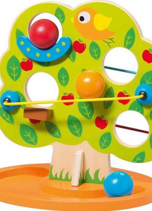 Игровой деревянный набор шариковая дорожка/кегельбан дерево яб...
