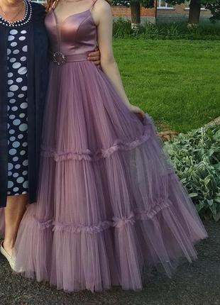 Выпускное бальное лиловое платье