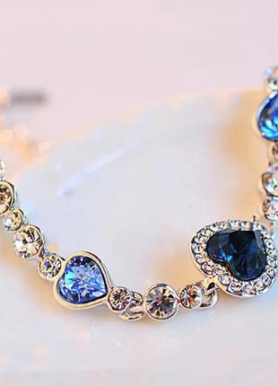 Женский браслет с синими камнями в стиле titanic