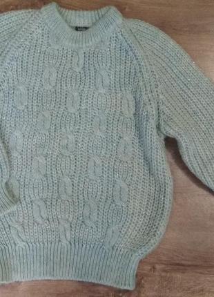 Теплый зимний свитер из мохера, размер 46-48