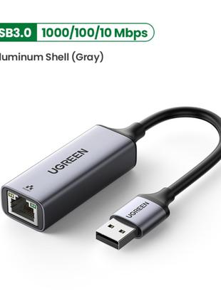 Сетевой адаптер Ugreen USB 3.0 на RJ-45 Gigabit Ethernet