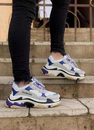 Cтильные кроссовки balenciaga triple s violet