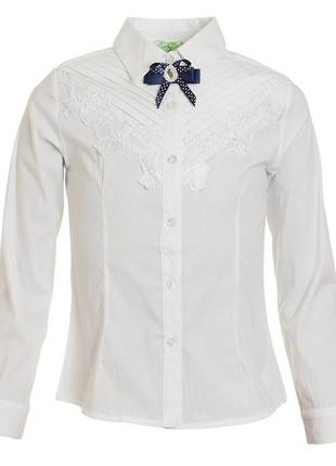 Блуза школьная белая для девочки стрейч