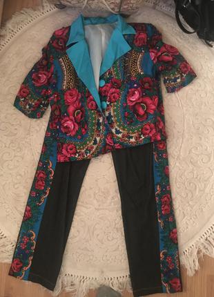 Женский костюм Матрешка-пиджак.штаны