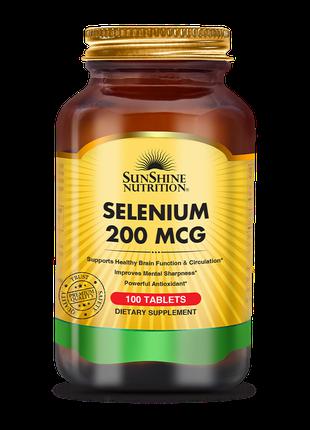 БАД Селениум мощный антиоксидант SunShine Selenium 200 MCG США...