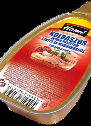 Паштет Hame kolbaszos-свинина.говядина паштет 105 грамм Венгрия
