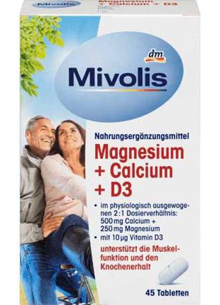 Біологічно активна добавка Mivolis Magnesium + Calcium + D3 Ор...