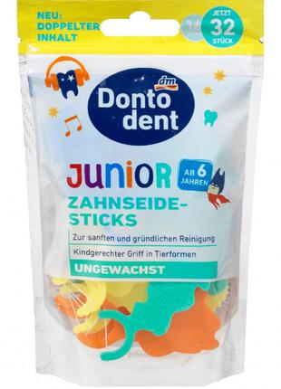Dondodent Floss Stick Junior - Нежная зубная нить Германия Дон...