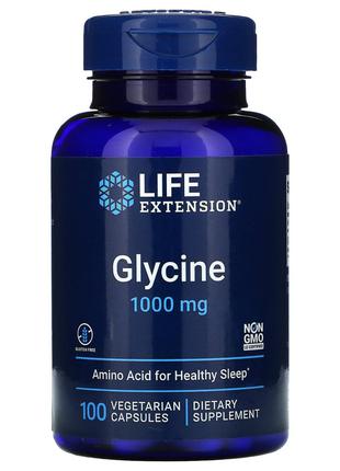 Life Extension, глицин, 1000 мг, 100 вегетарианских капсул,дие...