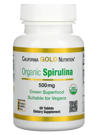 California Gold Nutrition, органическая спирулина, сертификат ...