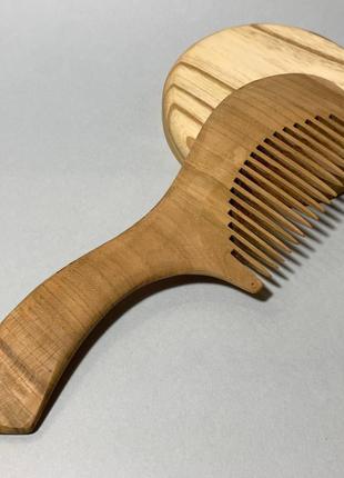 Гребень деревянный для волос с ручкой Абрикос