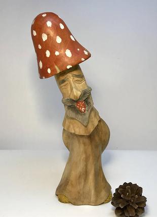 Коллекционная статуэтка "Гриб Мухомор", Статуэтка из дерева, Ф...