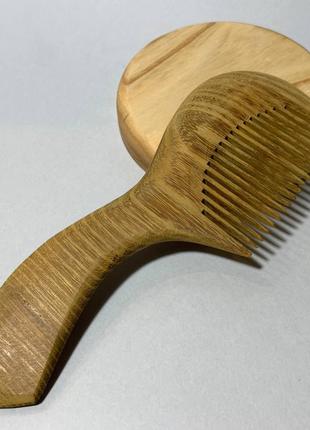 Гребень деревянный для волос с ручкой Акация