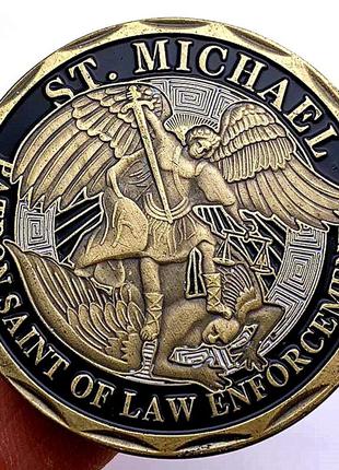 Сувенирная монета оберег в кошелек "Св. Михаил" (под золото)