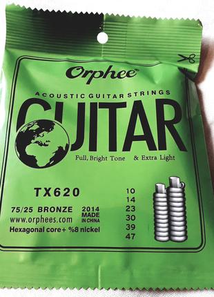 Струны Orphee бронза бронзовые для акустической гитары 10-47 с...