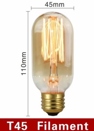 Винтажная лампа Едисона Эдисона лампочка освещение желтое деко...