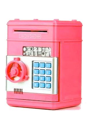 Электронная копилка сейф с кодовым замком на батарейках Розовый