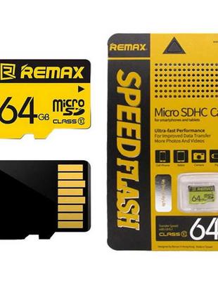Карта памяти Remax MicroSD 64GB Class 10 Hi Speed