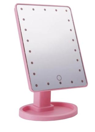 Настольное зеркало для макияжа с LED подсветкой, прямоугольное...