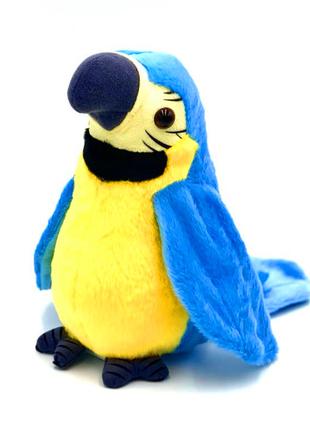 Интерактивная игрушка говорящий Попугай, синий