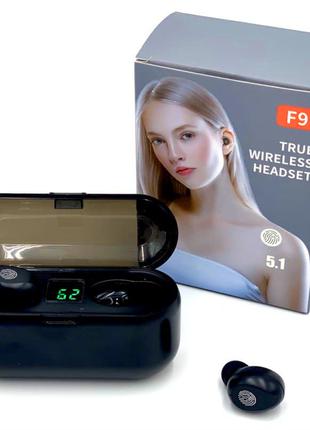 Бездротові навушники TWS F9 Wireless PowerBank Дисплей