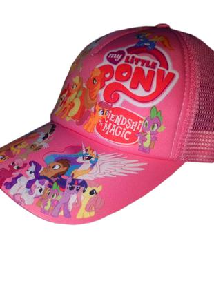 Детская летняя кепка Пони с сеточкой, цвет розовый, бейсболка ...
