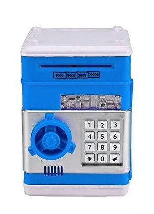 Электронная копилка сейф с кодовым замком на батарейках Синий